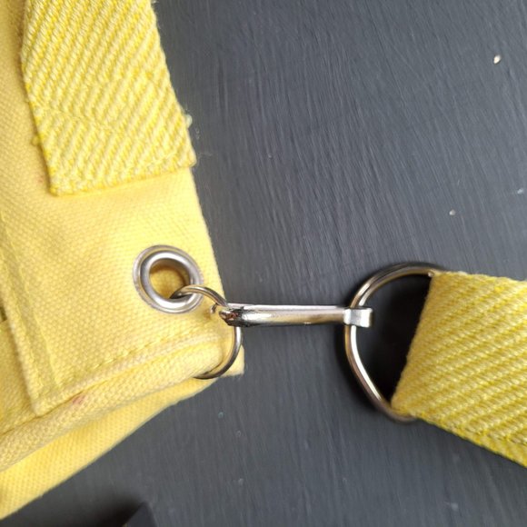 Vintage 1980s Bright Yellow Canvas Shoulder Bag - Picture 7 of 13